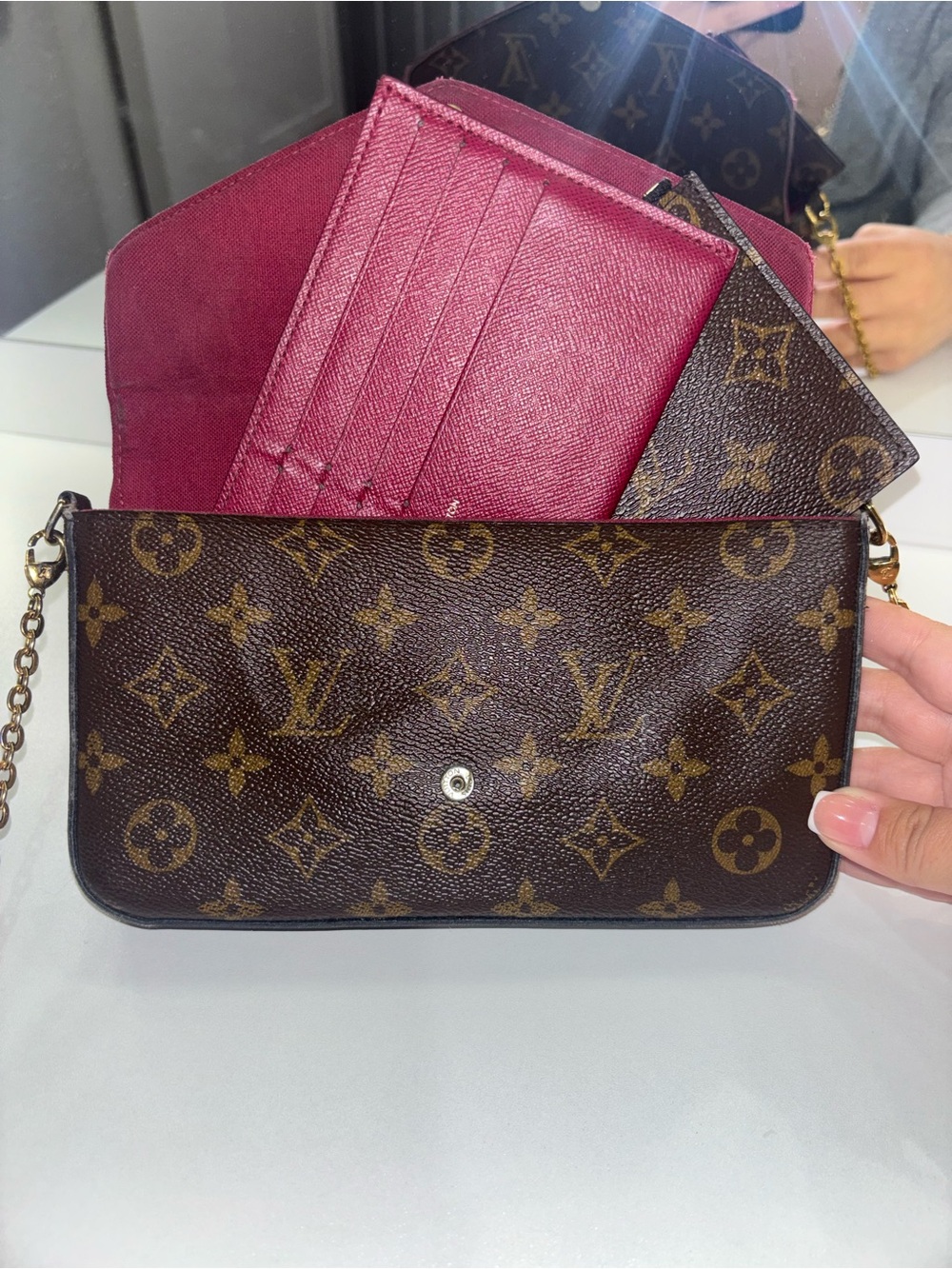 Louis Vuitton Monogram Felicie Pochette Crossbody Wallet - Picture 5 of 9